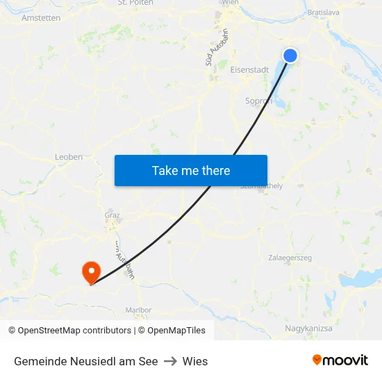 Gemeinde Neusiedl am See to Wies map