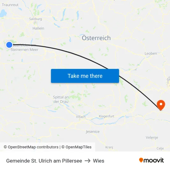 Gemeinde St. Ulrich am Pillersee to Wies map