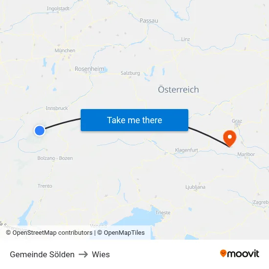Gemeinde Sölden to Wies map