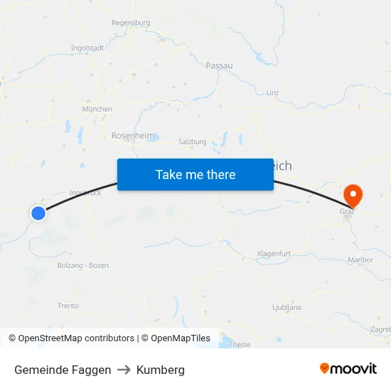Gemeinde Faggen to Kumberg map
