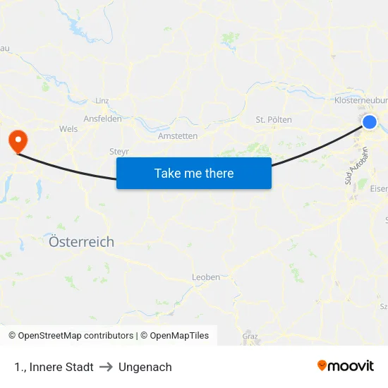 1., Innere Stadt to Ungenach map