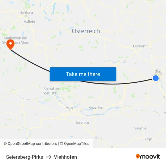 Seiersberg-Pirka to Viehhofen map