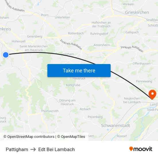 Pattigham to Edt Bei Lambach map