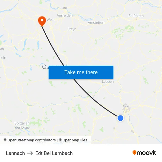 Lannach to Edt Bei Lambach map