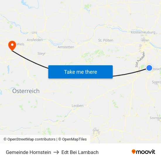 Gemeinde Hornstein to Edt Bei Lambach map
