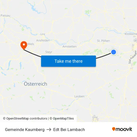 Gemeinde Kaumberg to Edt Bei Lambach map
