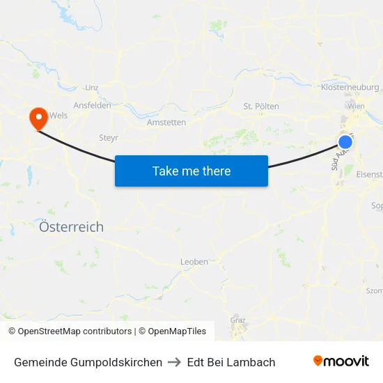 Gemeinde Gumpoldskirchen to Edt Bei Lambach map