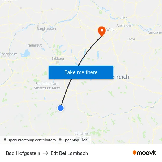 Bad Hofgastein to Edt Bei Lambach map