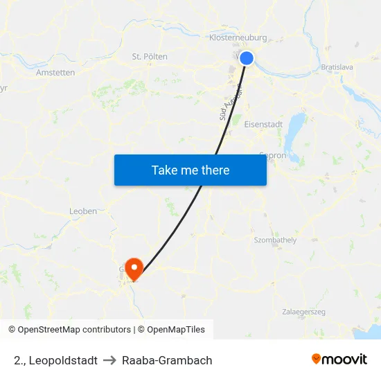 2., Leopoldstadt to Raaba-Grambach map