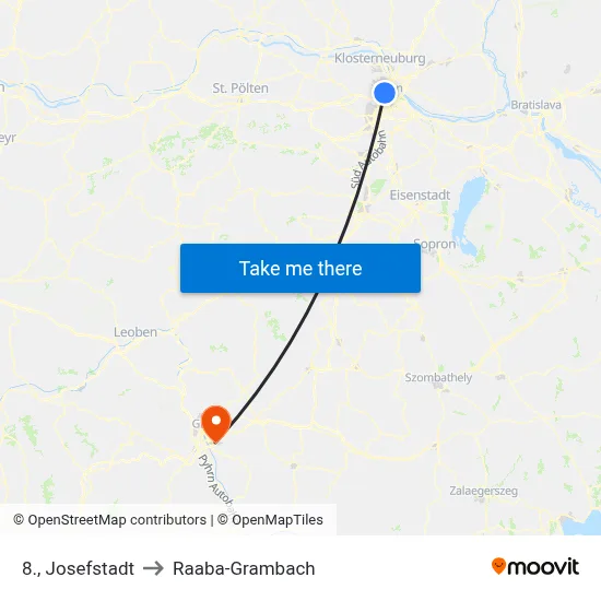 8., Josefstadt to Raaba-Grambach map