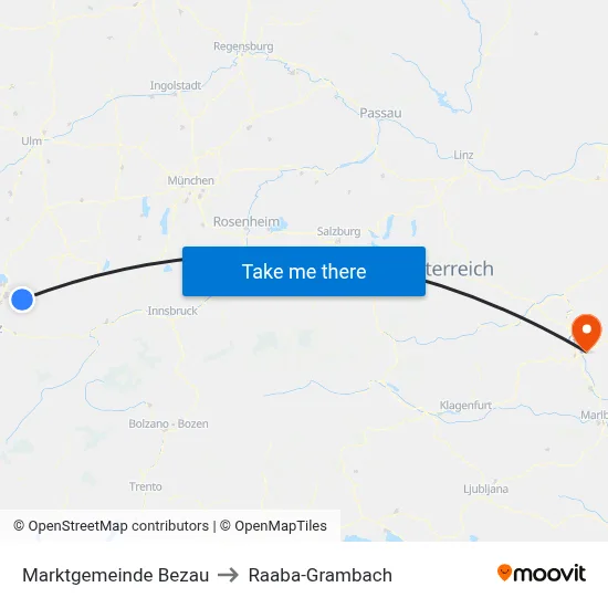 Marktgemeinde Bezau to Raaba-Grambach map