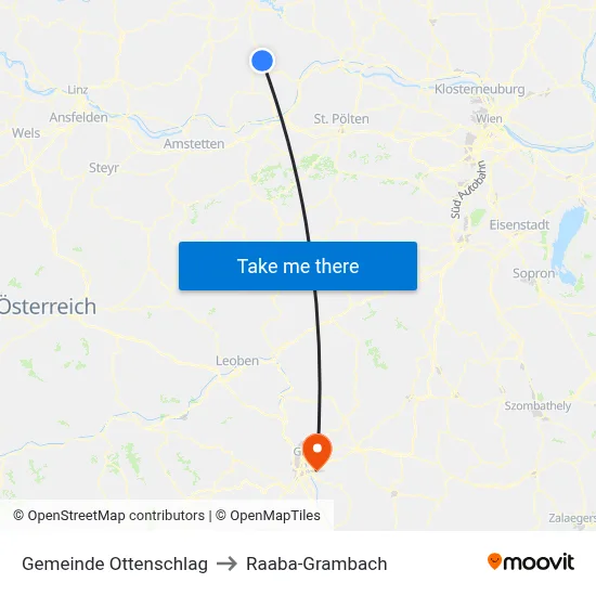 Gemeinde Ottenschlag to Raaba-Grambach map
