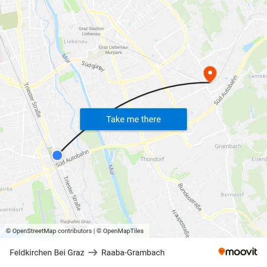 Feldkirchen Bei Graz to Raaba-Grambach map