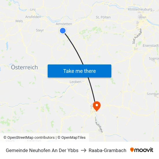 Gemeinde Neuhofen An Der Ybbs to Raaba-Grambach map