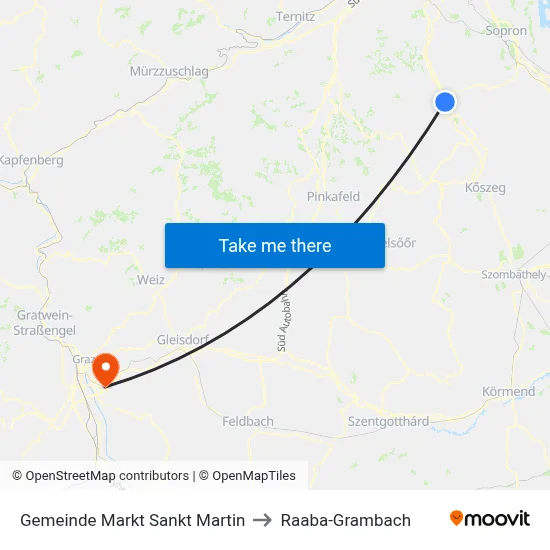Gemeinde Markt Sankt Martin to Raaba-Grambach map