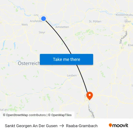 Sankt Georgen An Der Gusen to Raaba-Grambach map