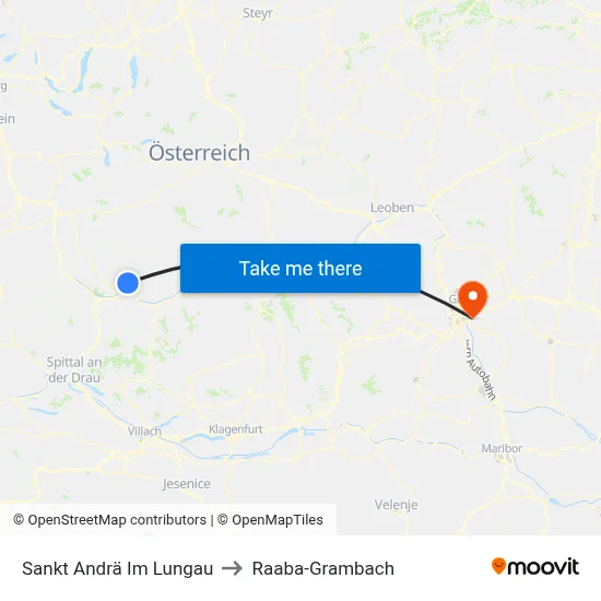 Sankt Andrä Im Lungau to Raaba-Grambach map