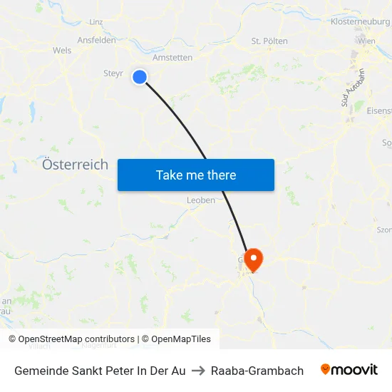 Gemeinde Sankt Peter In Der Au to Raaba-Grambach map