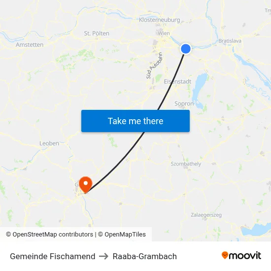 Gemeinde Fischamend to Raaba-Grambach map