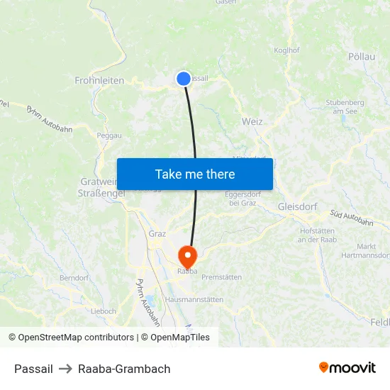 Passail to Raaba-Grambach map