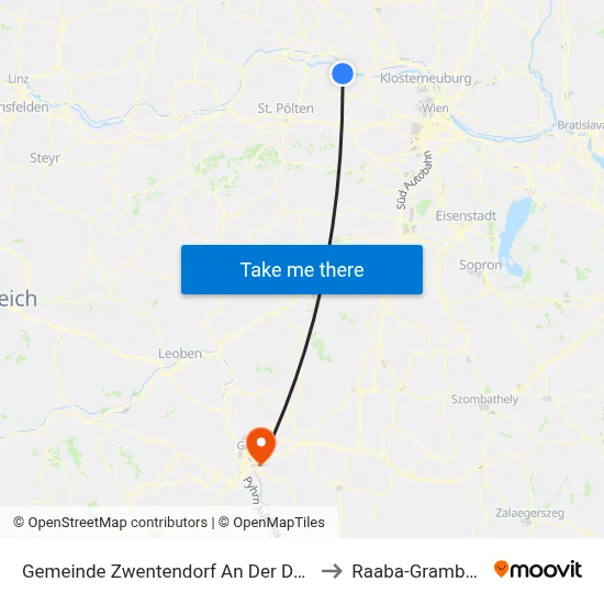 Gemeinde Zwentendorf An Der Donau to Raaba-Grambach map