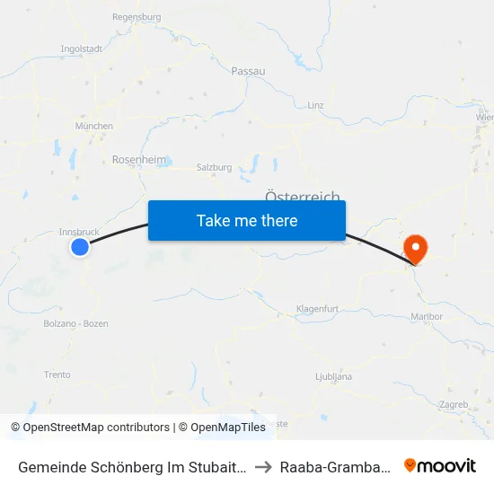 Gemeinde Schönberg Im Stubaital to Raaba-Grambach map