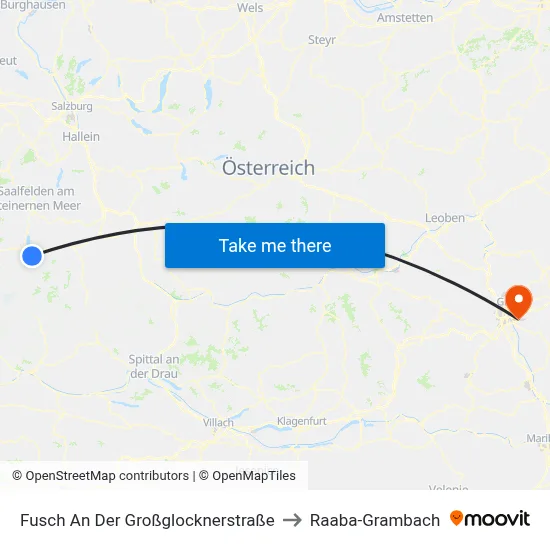 Fusch An Der Großglocknerstraße to Raaba-Grambach map