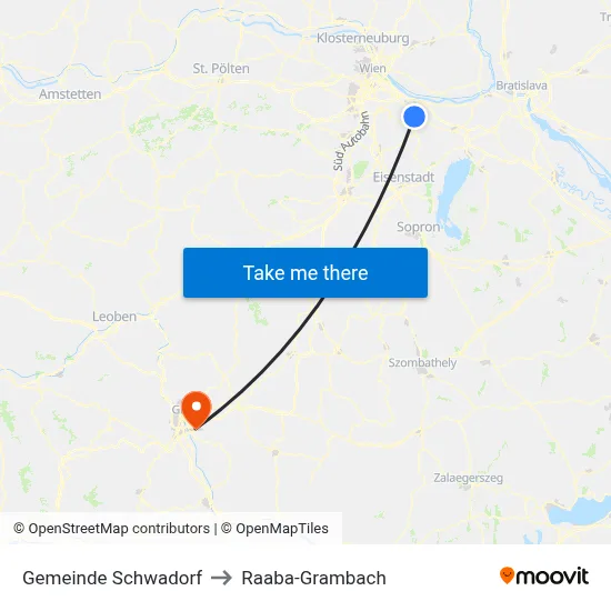 Gemeinde Schwadorf to Raaba-Grambach map