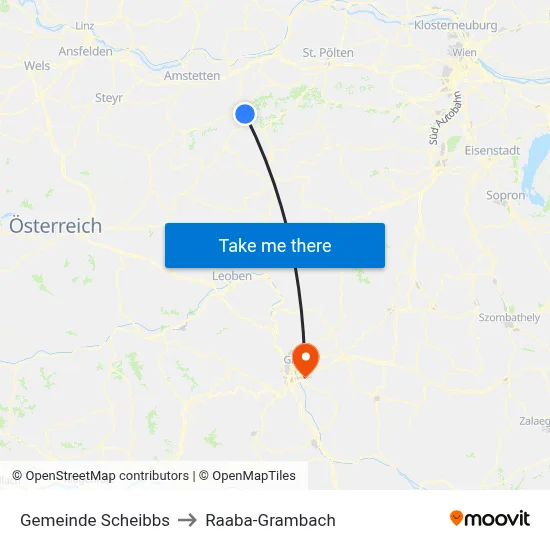 Gemeinde Scheibbs to Raaba-Grambach map