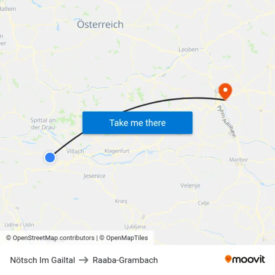 Nötsch Im Gailtal to Raaba-Grambach map