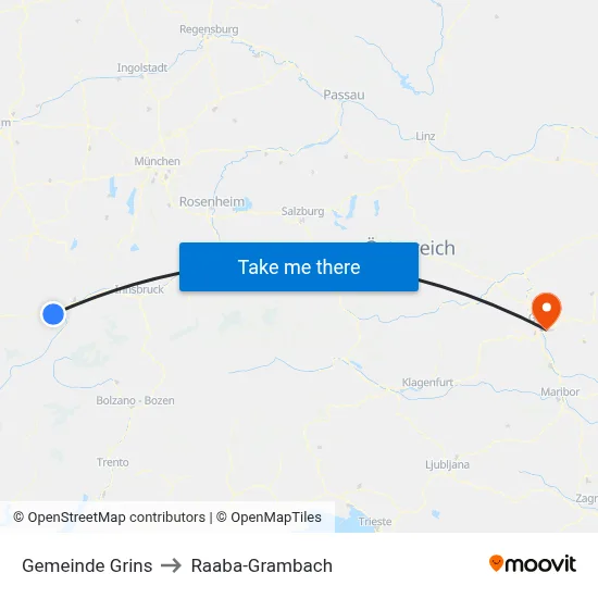 Gemeinde Grins to Raaba-Grambach map