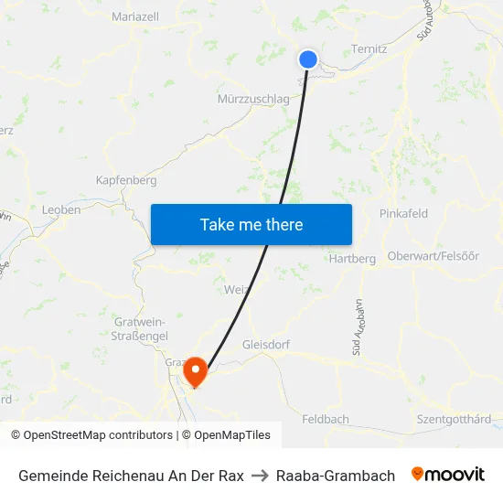 Gemeinde Reichenau An Der Rax to Raaba-Grambach map