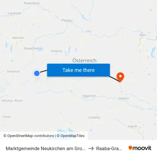 Marktgemeinde Neukirchen am Großvenediger to Raaba-Grambach map