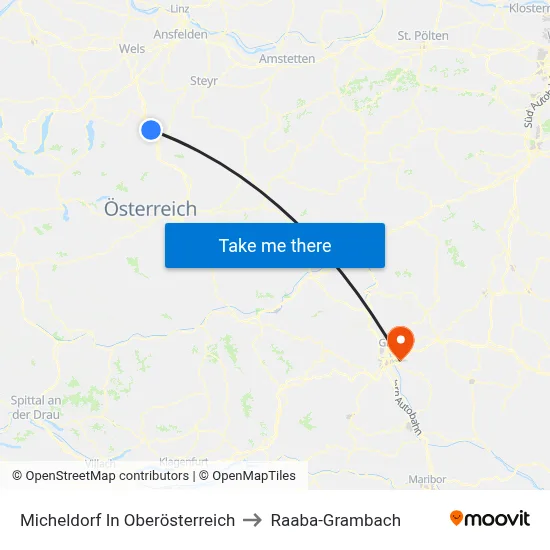 Micheldorf In Oberösterreich to Raaba-Grambach map