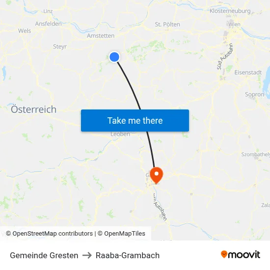 Gemeinde Gresten to Raaba-Grambach map