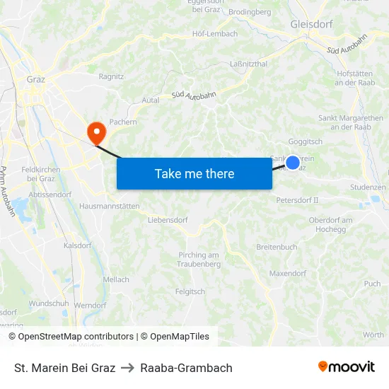 St. Marein Bei Graz to Raaba-Grambach map