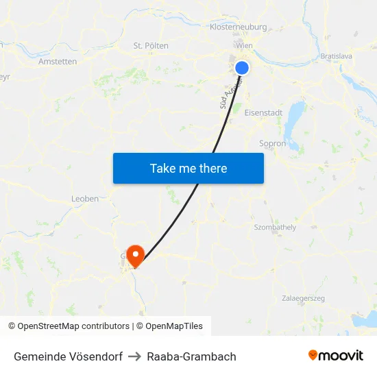 Gemeinde Vösendorf to Raaba-Grambach map