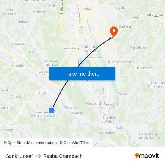 Sankt Josef to Raaba-Grambach map