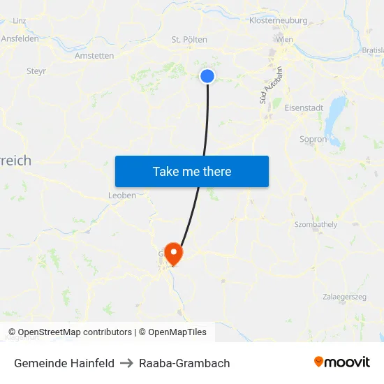 Gemeinde Hainfeld to Raaba-Grambach map