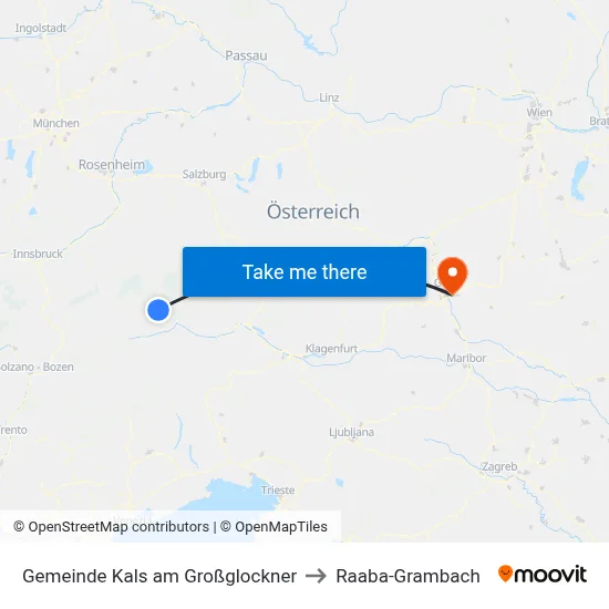 Gemeinde Kals am Großglockner to Raaba-Grambach map