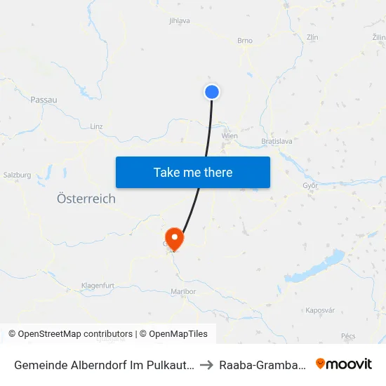 Gemeinde Alberndorf Im Pulkautal to Raaba-Grambach map