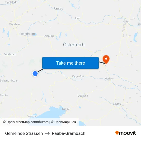 Gemeinde Strassen to Raaba-Grambach map