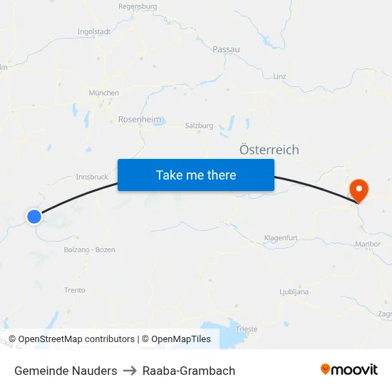Gemeinde Nauders to Raaba-Grambach map