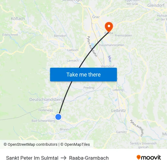 Sankt Peter Im Sulmtal to Raaba-Grambach map