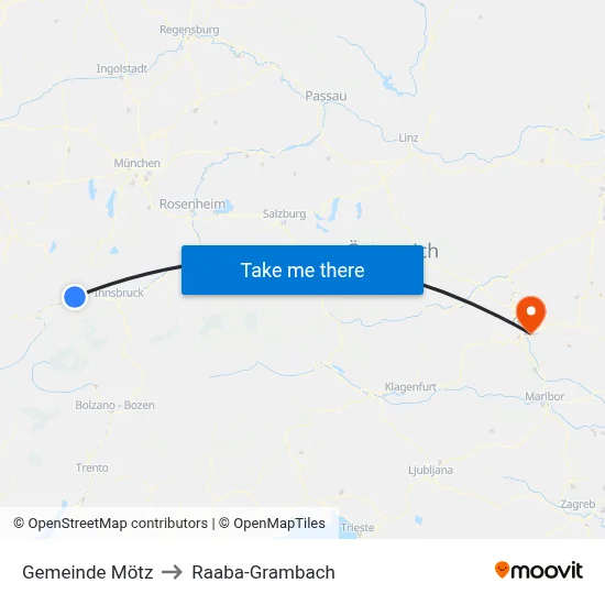 Gemeinde Mötz to Raaba-Grambach map