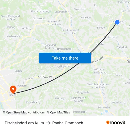 Pischelsdorf am Kulm to Raaba-Grambach map