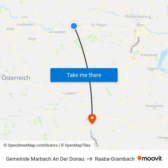 Gemeinde Marbach An Der Donau to Raaba-Grambach map