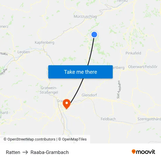 Ratten to Raaba-Grambach map