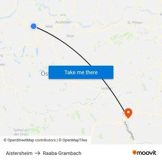 Aistersheim to Raaba-Grambach map