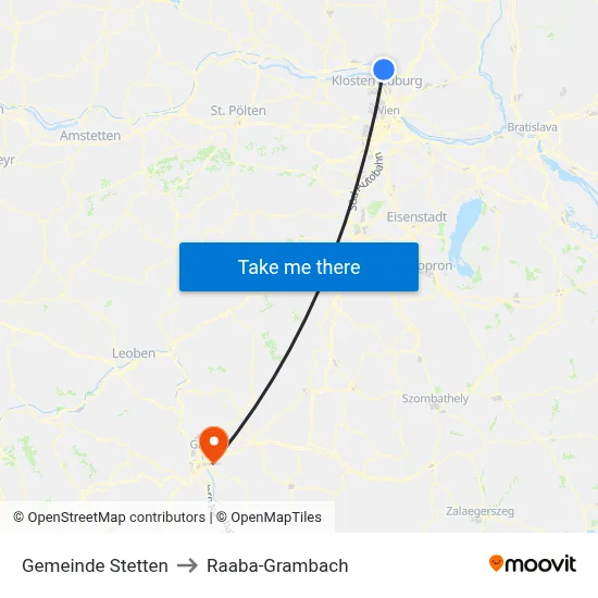 Gemeinde Stetten to Raaba-Grambach map